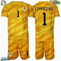 Kroatia Dominik Livakovic #1 Keeper Hjemmedraktsett Barn EM 2024 Kortermet (+ Korte bukser)